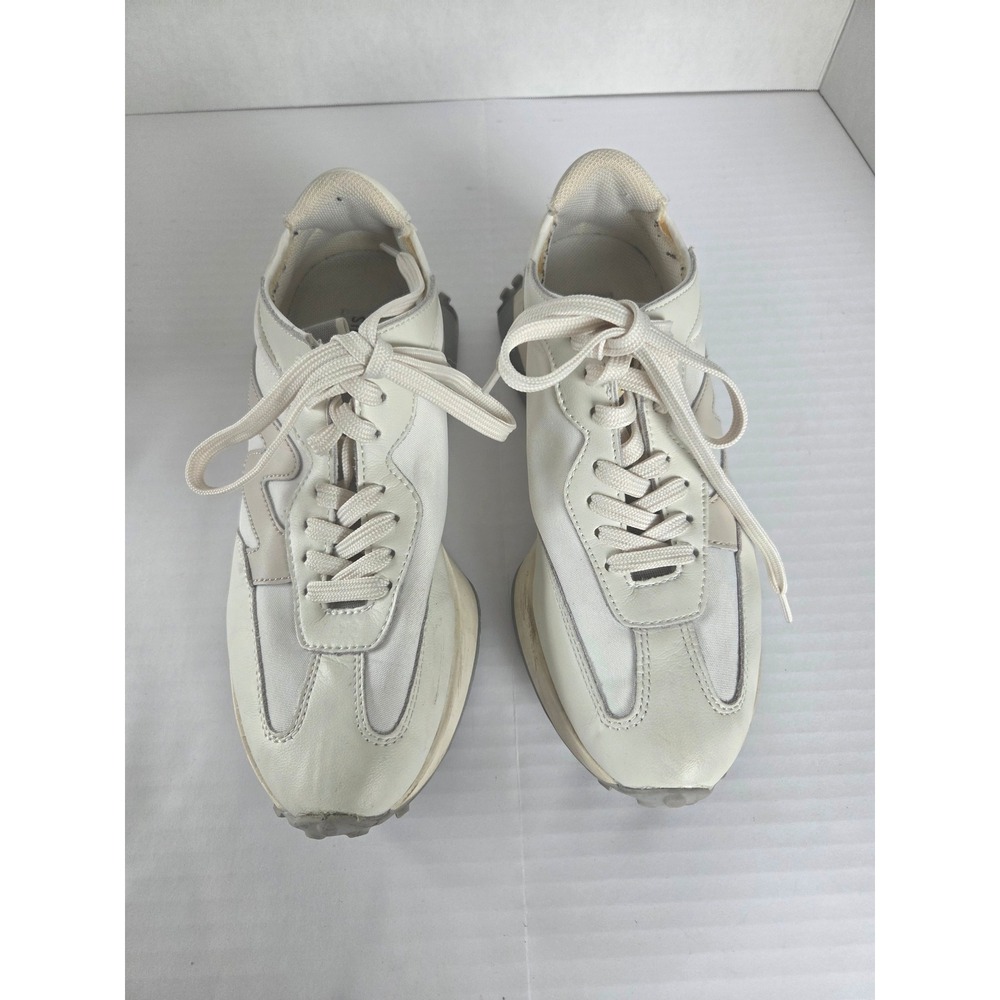 Steve Madden Campo Platform Sneakers Off White Cream Leather Low Top CAMP08S1 7M - Picture 1 of 9